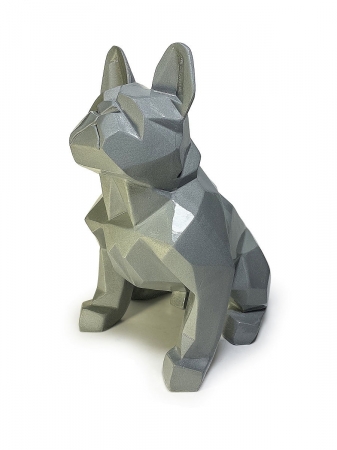 Статуэтка Bulldog полигональный серебро